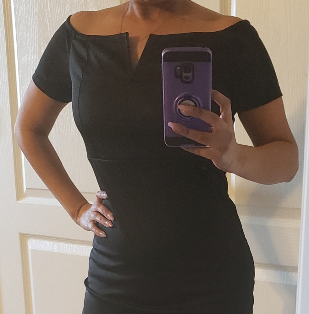 Black high low dress